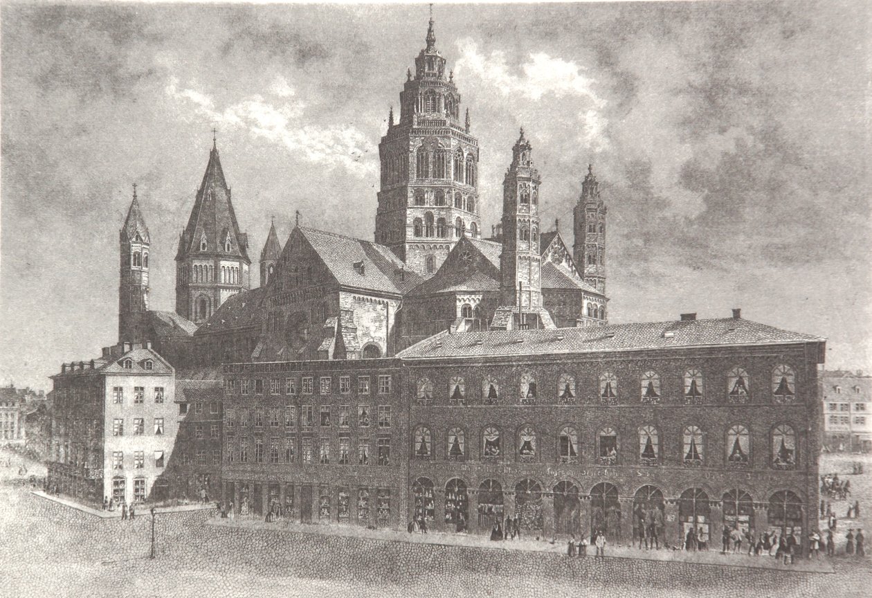 Westwerk van de Dom van Mainz door Pierre Joseph Redouté