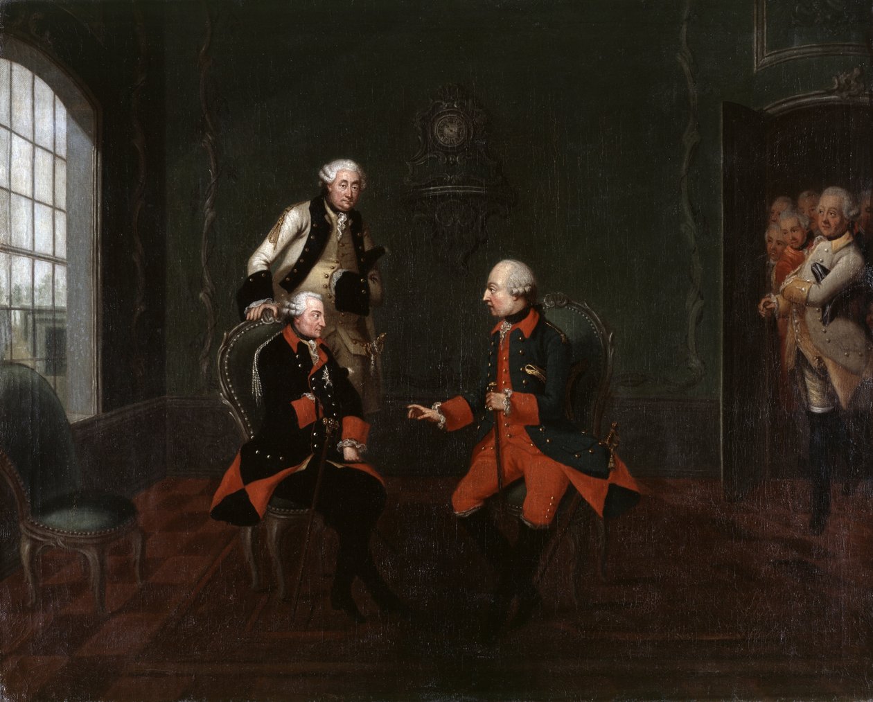 Ontmoeting tussen Frederik de Grote en keizer Jozef II in Neisse door Friedrich Wilhelm Bock