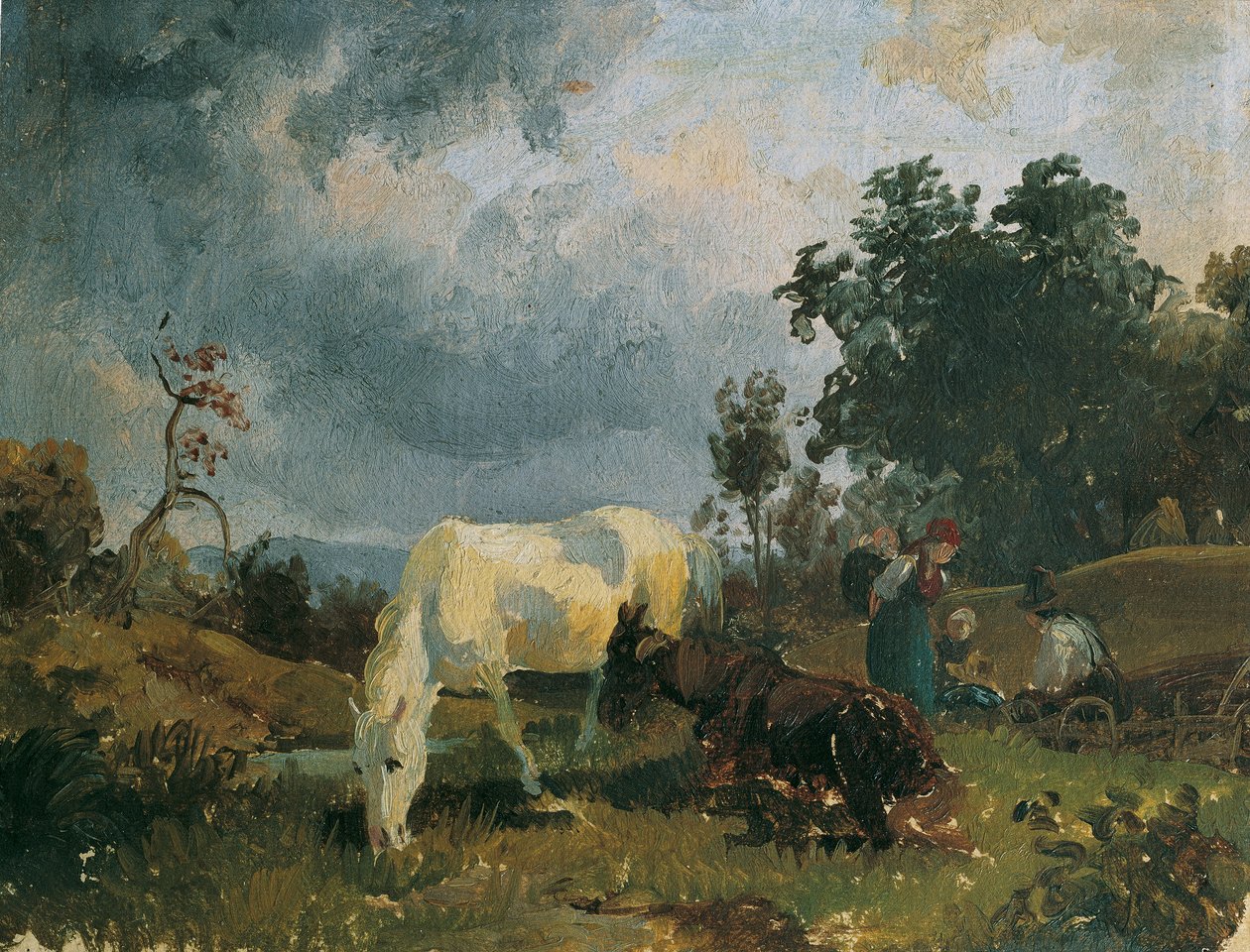 Een schimmel op de heide door Friedrich August Mathias Gauermann