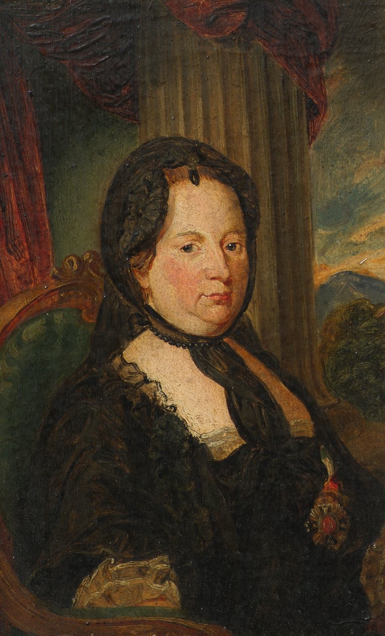 Keizerin Maria Theresia in rouwkleding door Friedrich Hasslwander