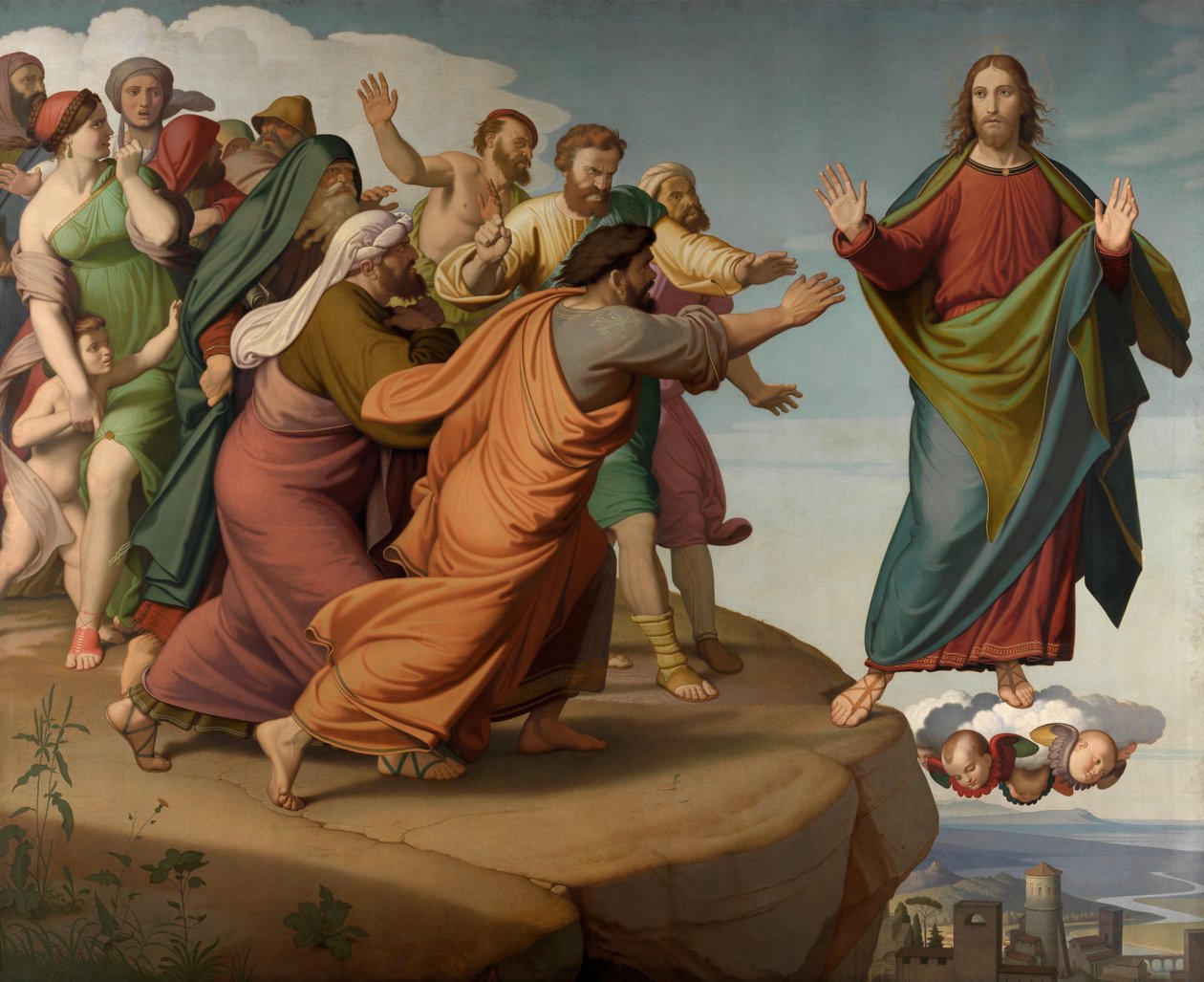 Christus ontsnapt aan de Farizeeën door Friedrich Overbeck