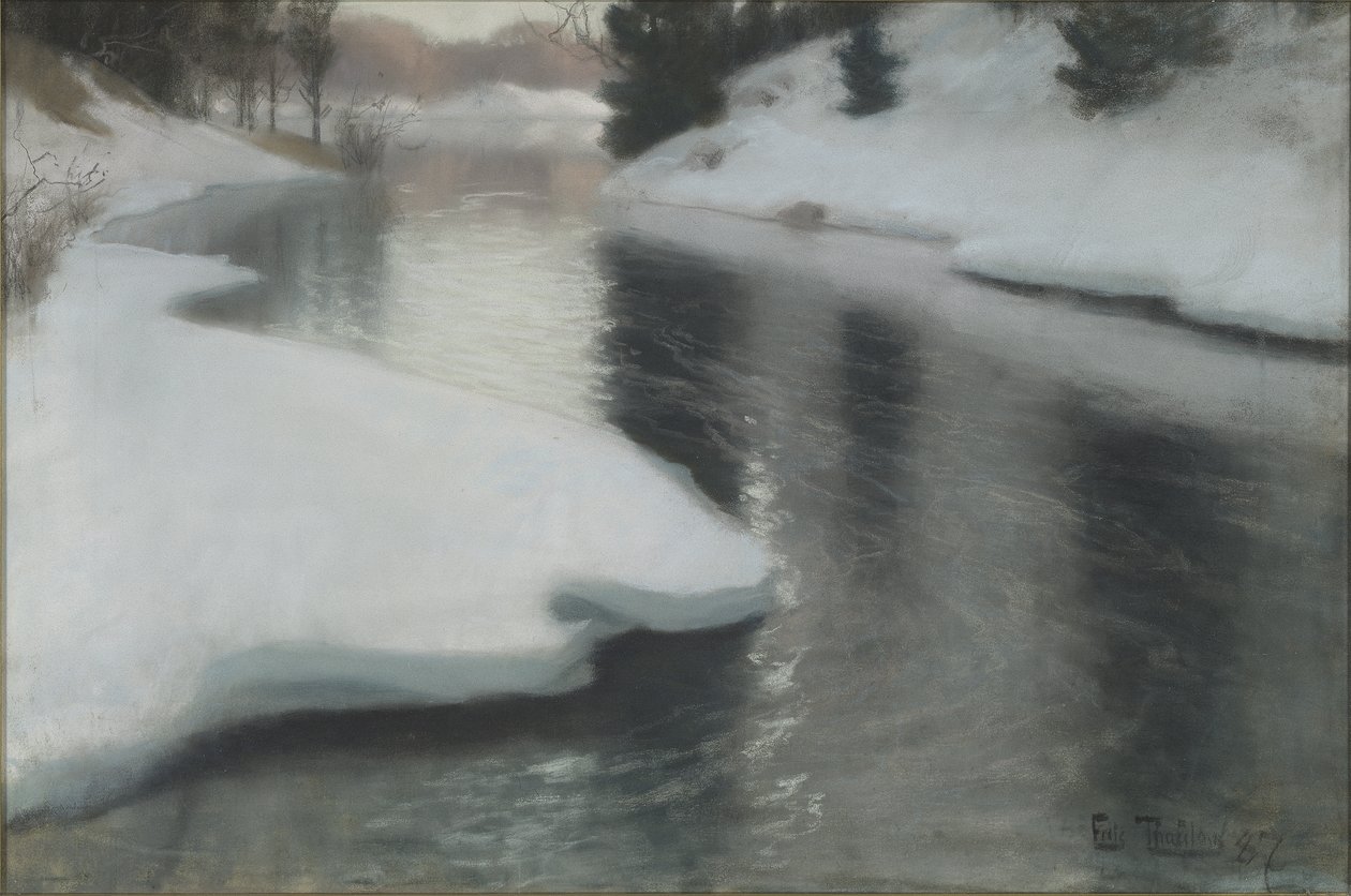 Lente Dooi, 1887 door Frits Thaulow