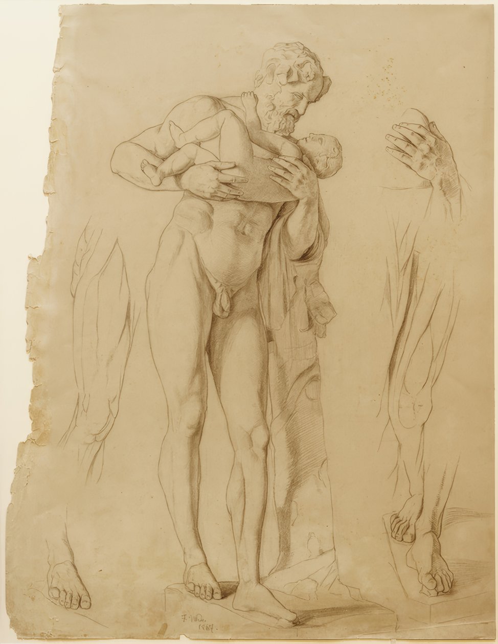 Silenus met de Dionysos-jongen door Fritz von Uhde