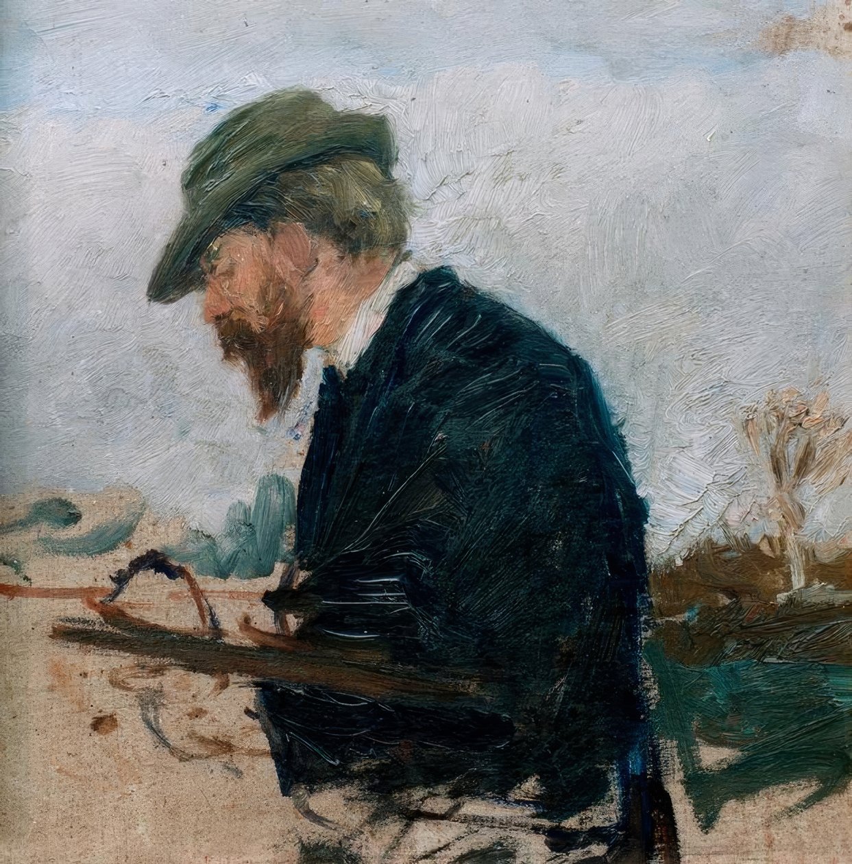 Otto Modersohn schilderij door Fritz Mackensen