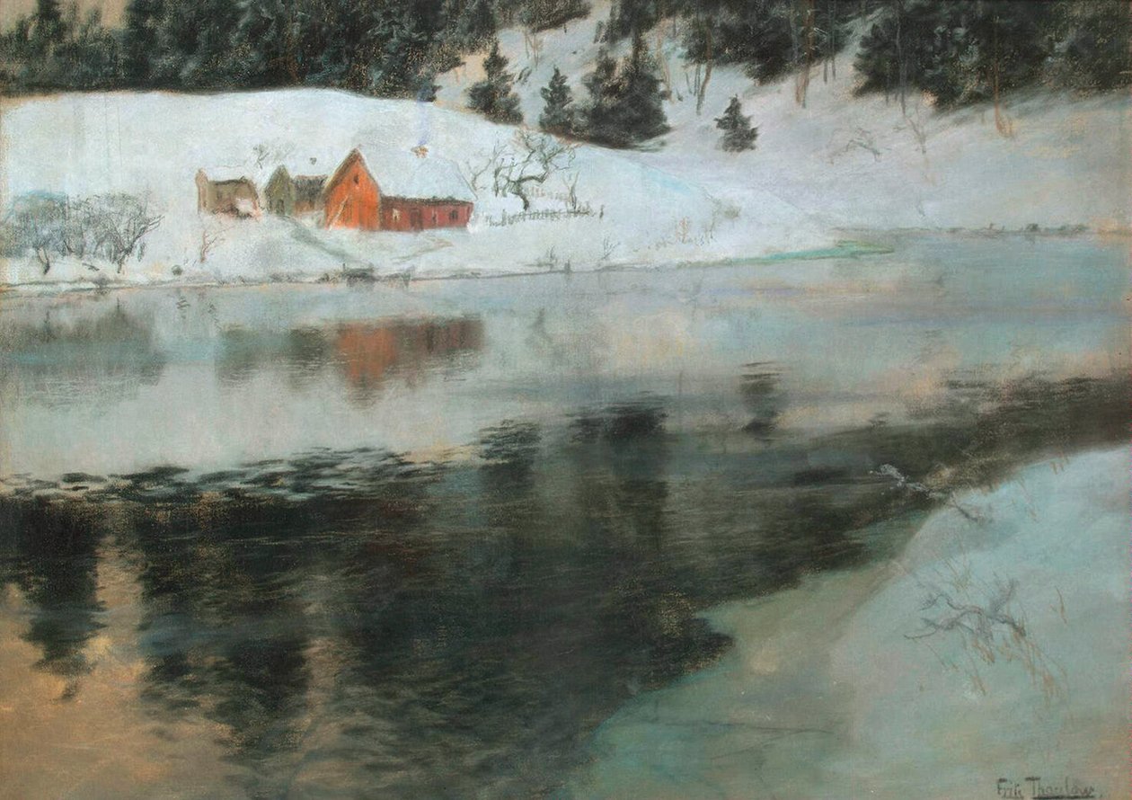 Winterlandschap, ca. 1883-1884 door Fritz Thaulov