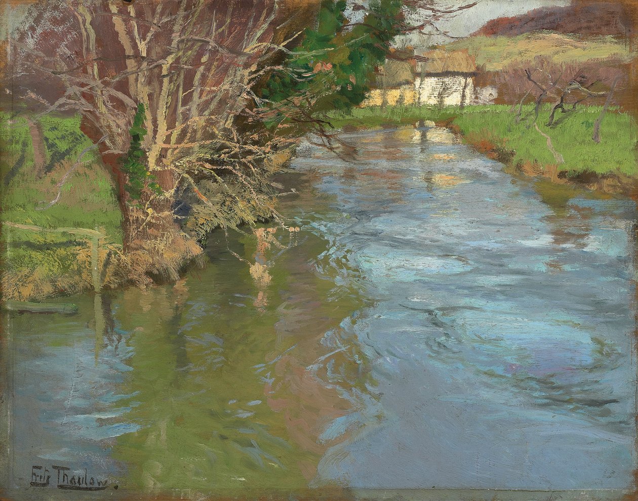 Een stroom in de lente door Frits Thaulow