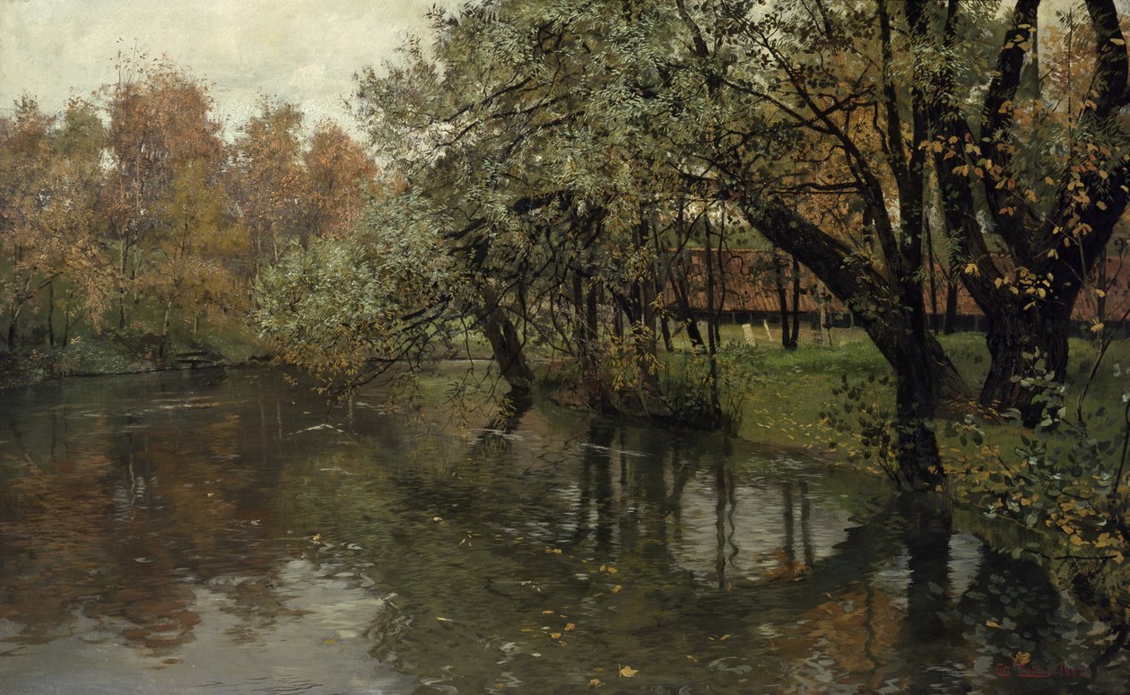 Herfstdag bij de Akerselva door Fritz Thaulow
