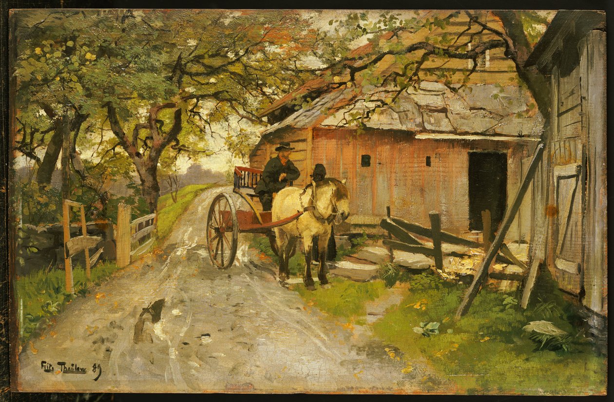 Vriendelijke roddels, 1889 door Frits Thaulow