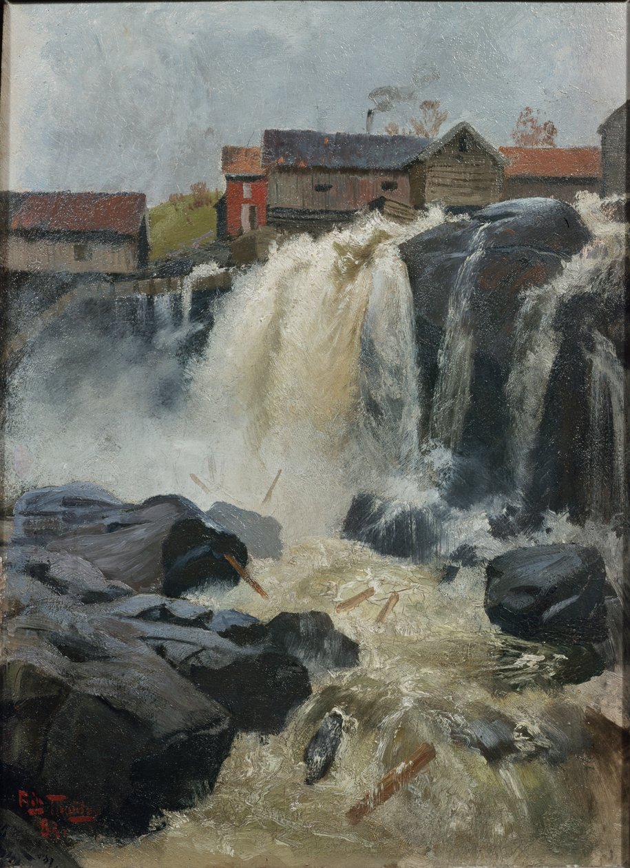 Haug watervallen door Fritz Thaulow