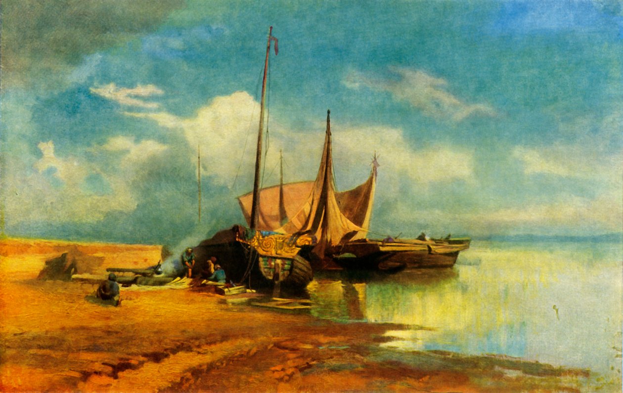 Volga Landschap door Fyodor Vasil