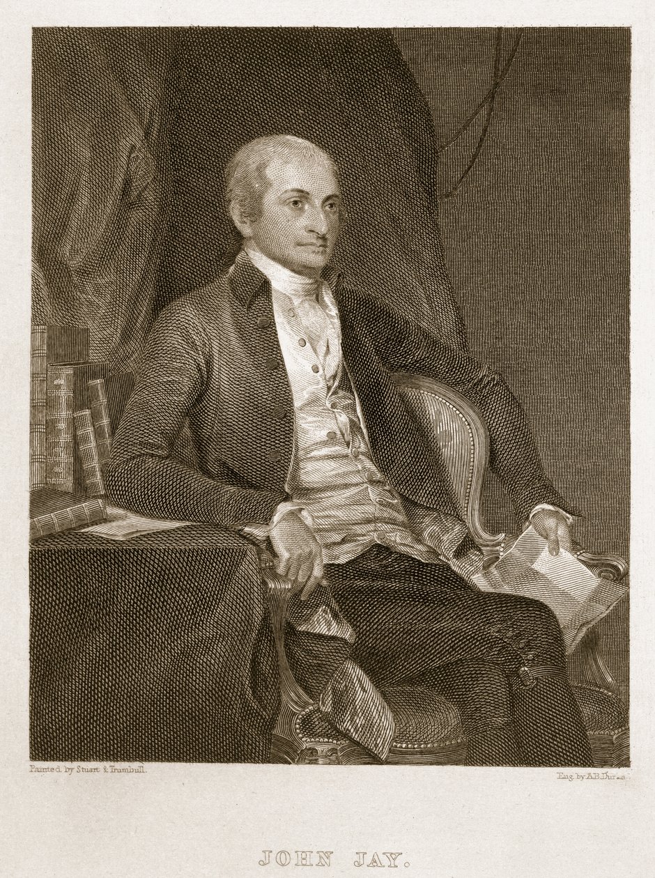 John Jay, gegraveerd door Asher Brown Durand door G. and Trumbull, J. Stuart
