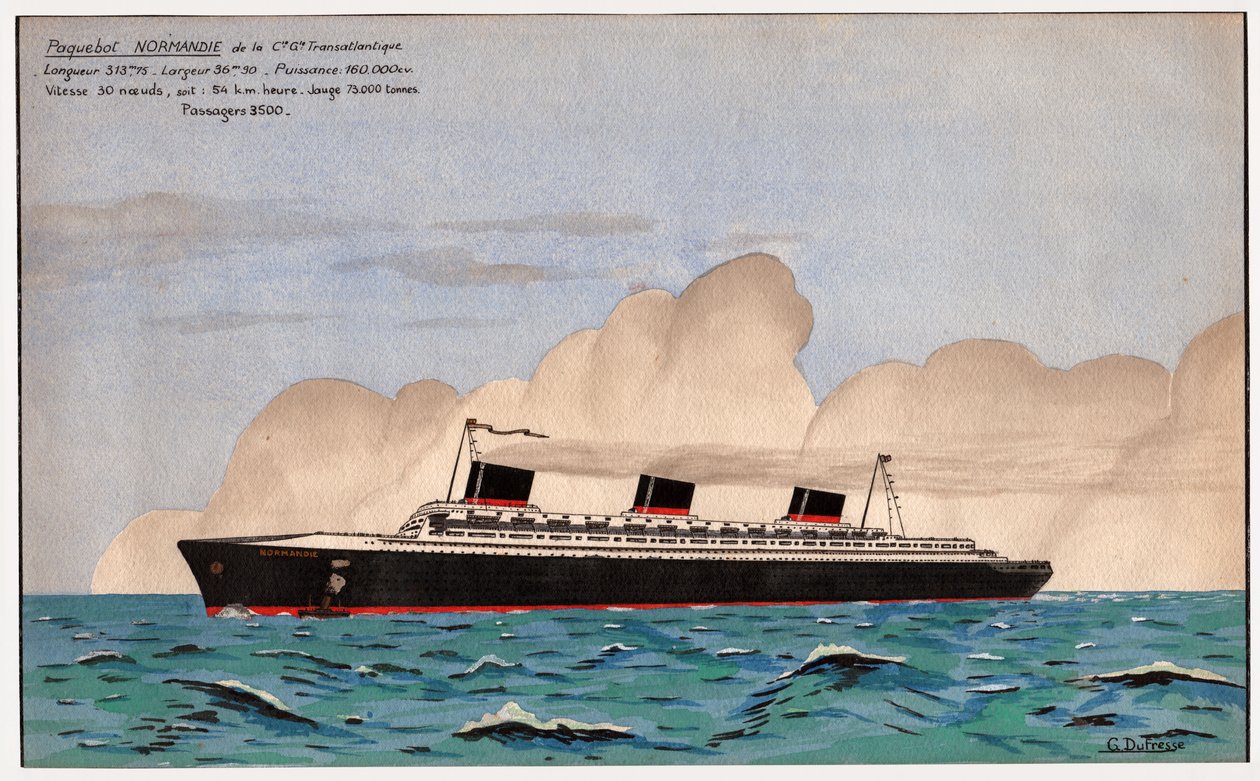De lijnboot Normandië. c.1935 door G. Dufresse