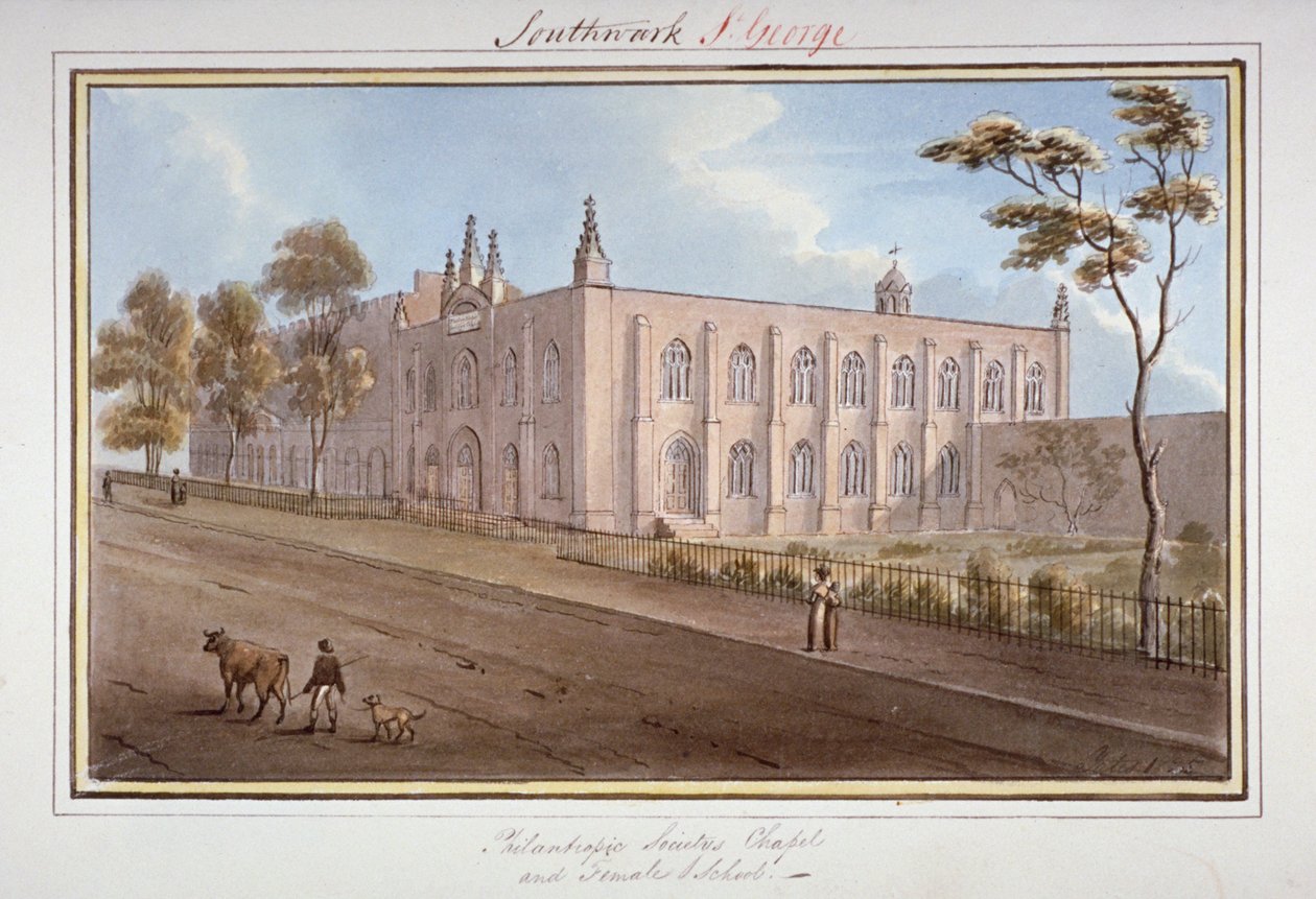 De Filantropische Vereniging Instituut, Southwark, Londen, 1825 door G Yates