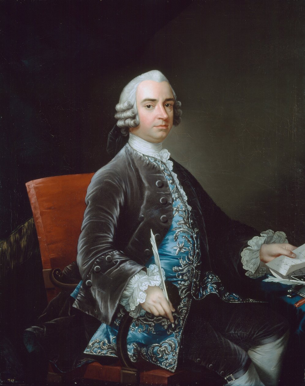 John Larpent (1710-97) Hoofdgriffier van het Noordelijk Departement, 1749 door Gabriel Mathias