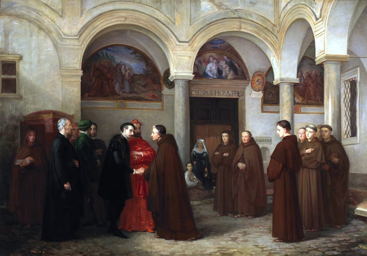 Torquato Tasso trekt zich terug in het klooster van San Onofre op de Janiculum door Gabriel Maureta Aracil