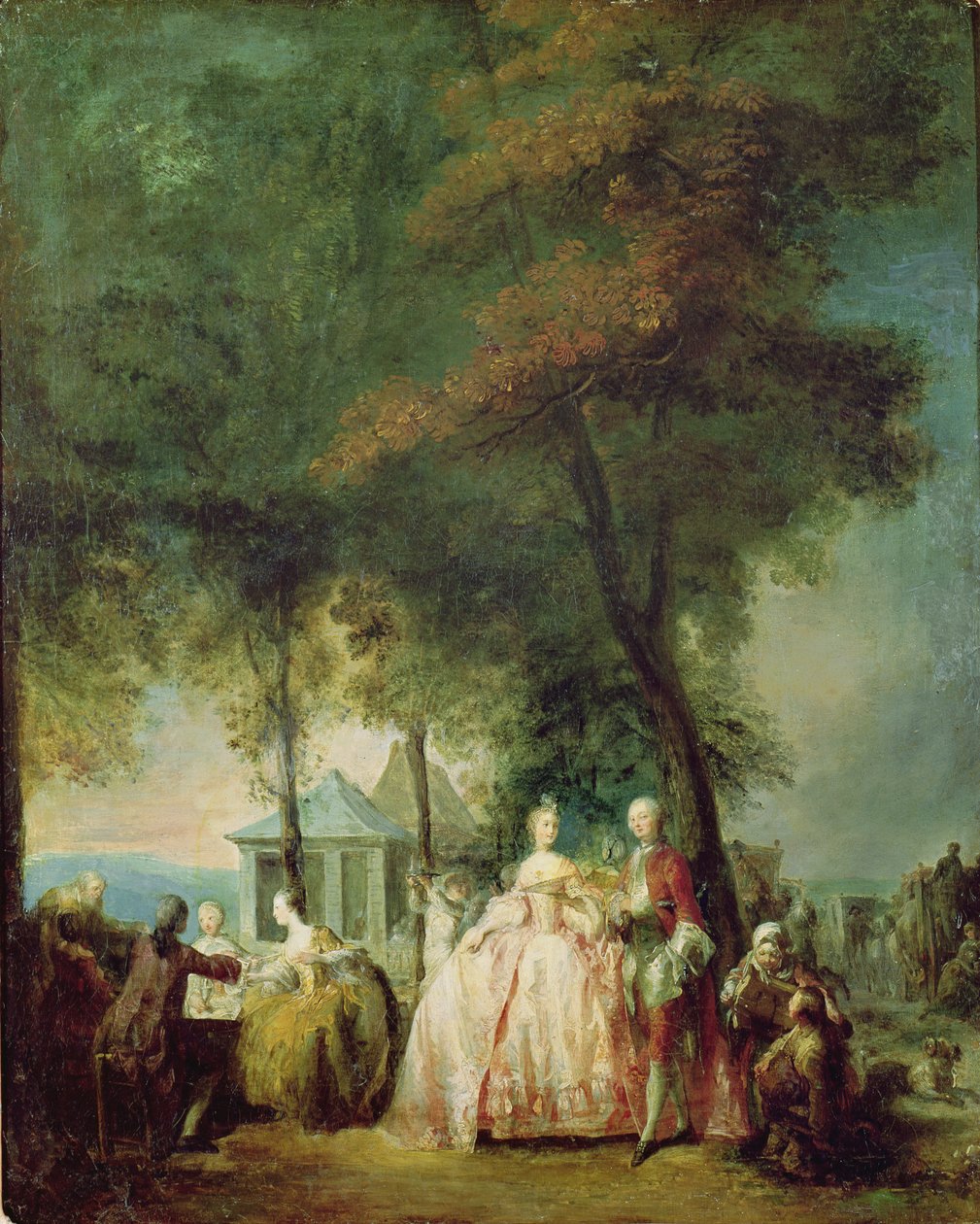 Promenade in Longchamp, c.1760 door Gabriel de Saint Aubin