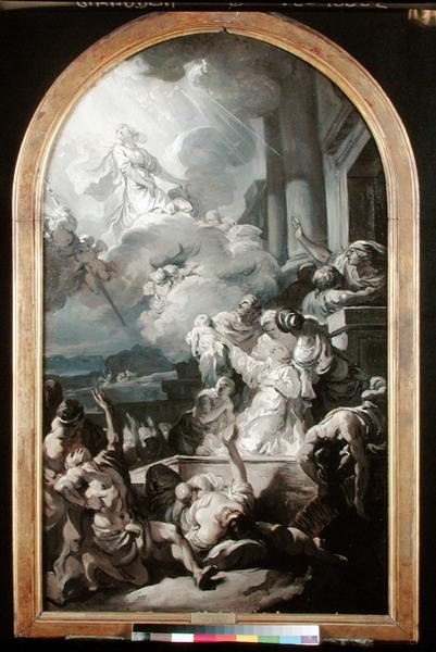 Het wonder van St. Genevieve, ca. 1765 door Gabriel Francois Doyen