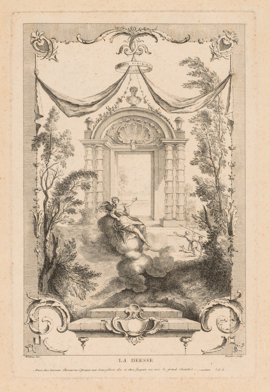 De Godin, Diana op de Wolken door Gabriel Huquier