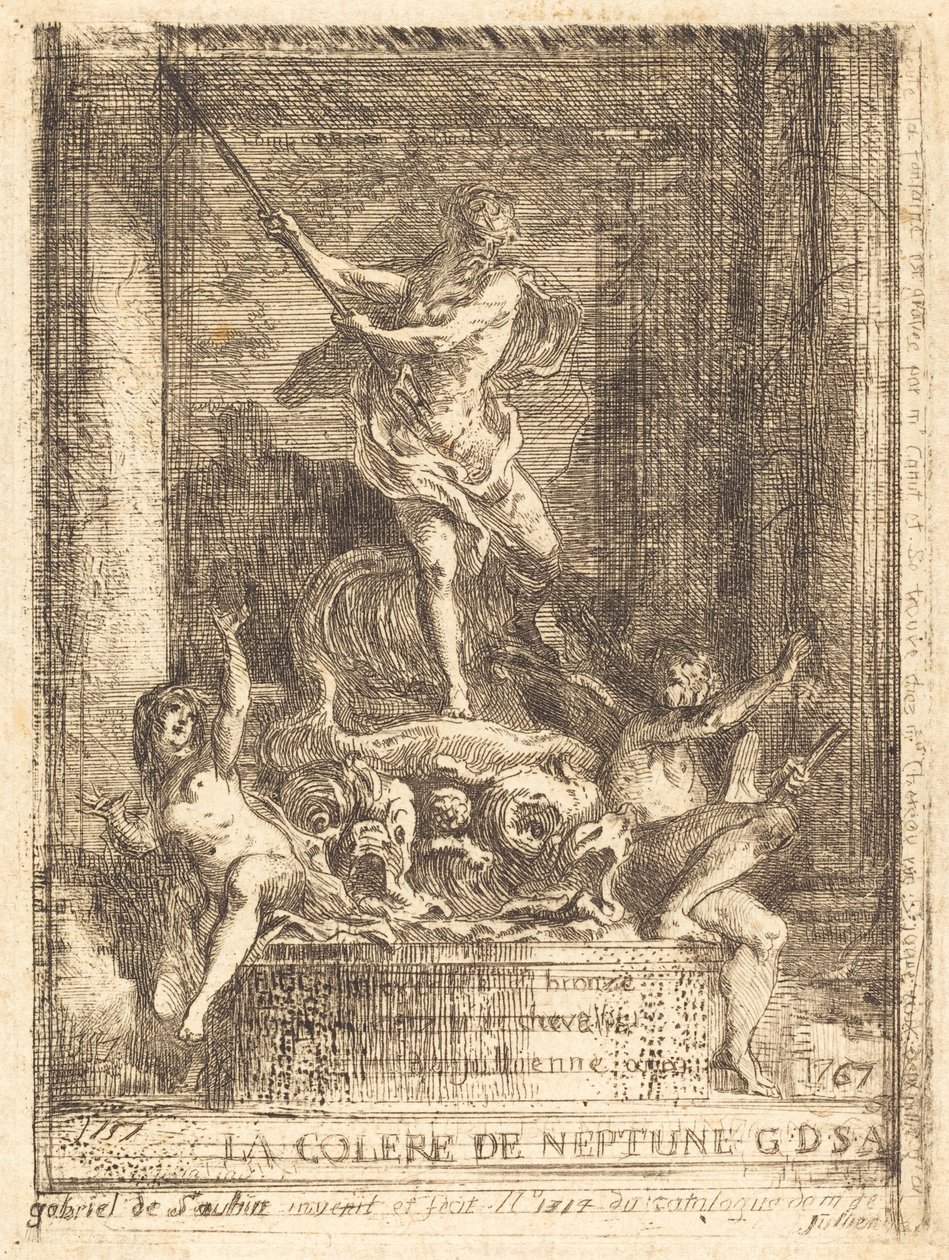 De woede van Neptunus door Gabriel Jacques de Saint Aubin