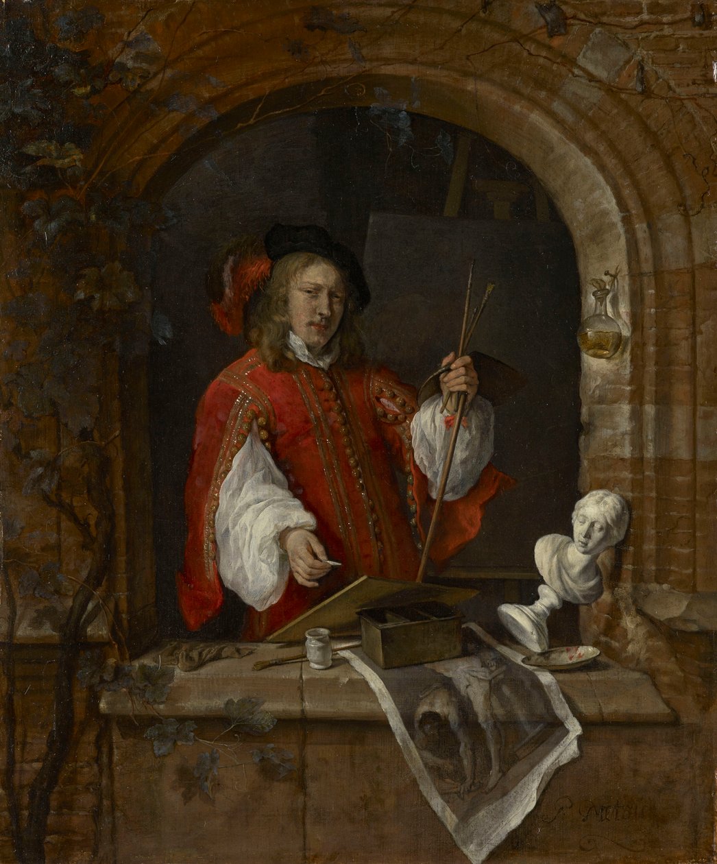 Een zelfportret door Gabriel Metsu