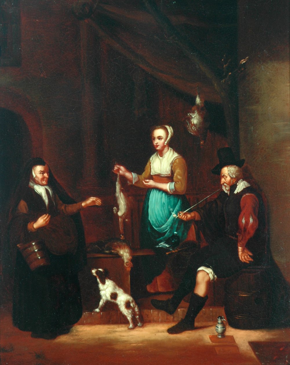 De pluimveemarkt door Gabriel Metsu