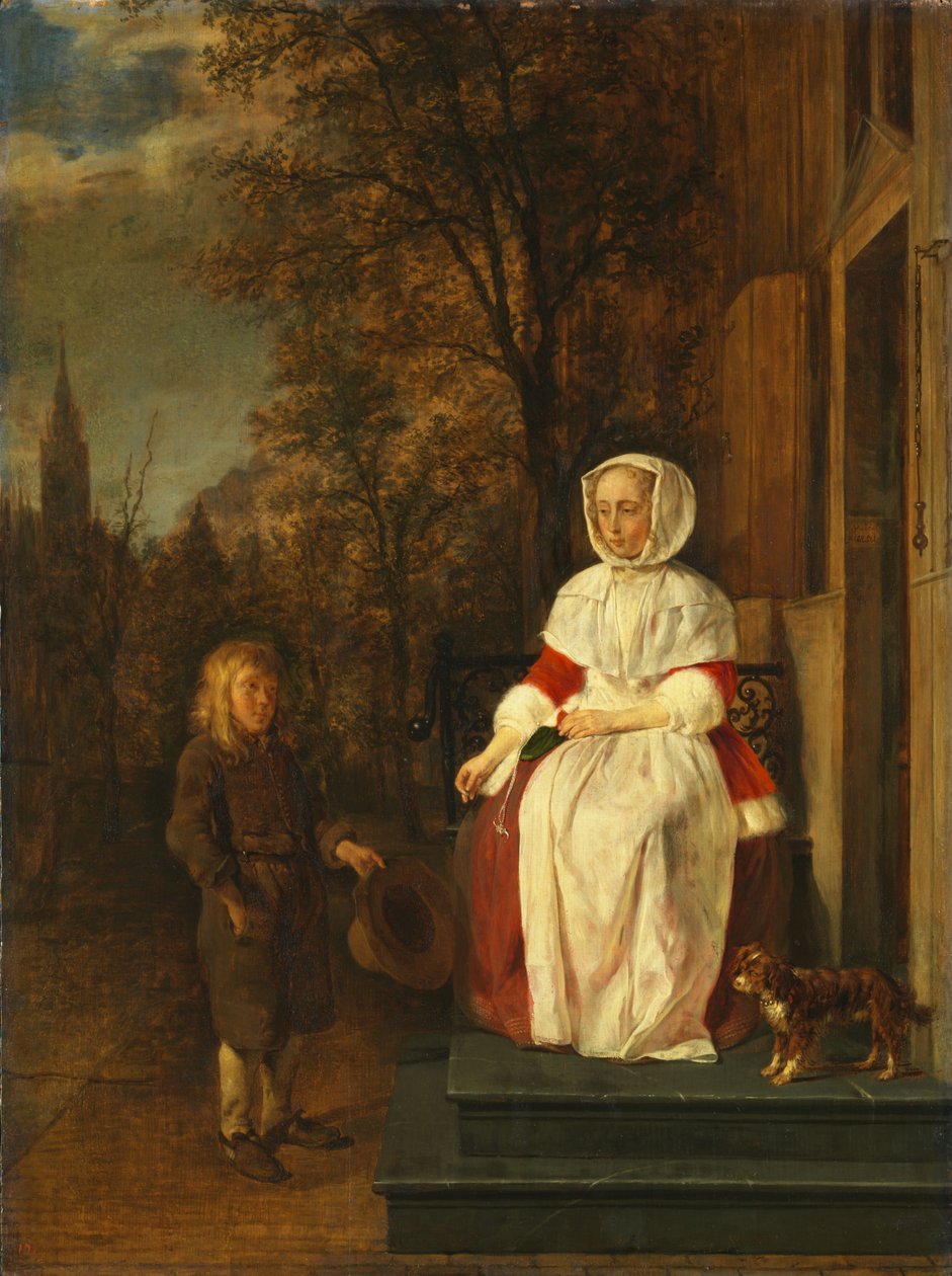 De aalmoes, ca. 1660 door Gabriel Metsu