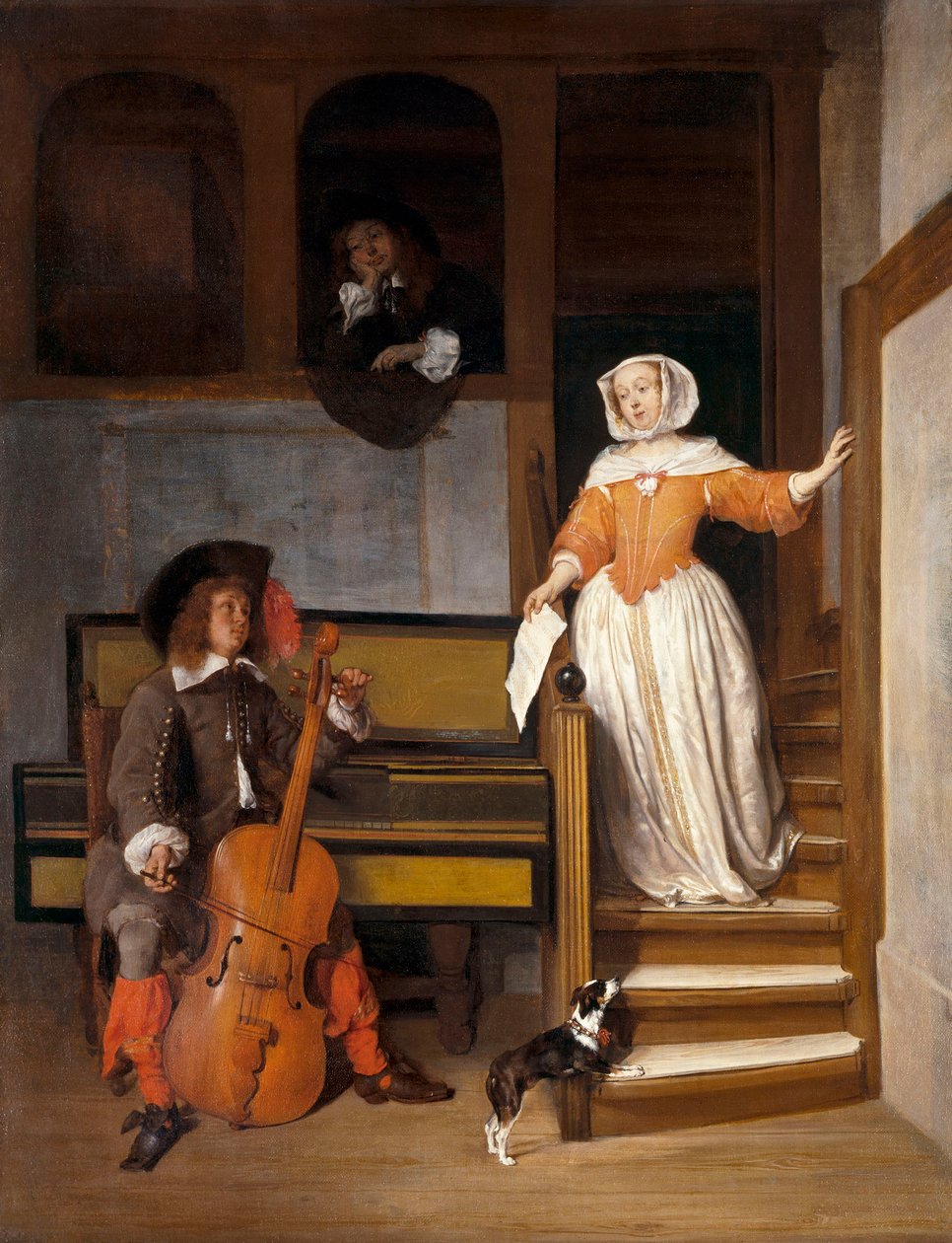 De cellist door Gabriel Metsu