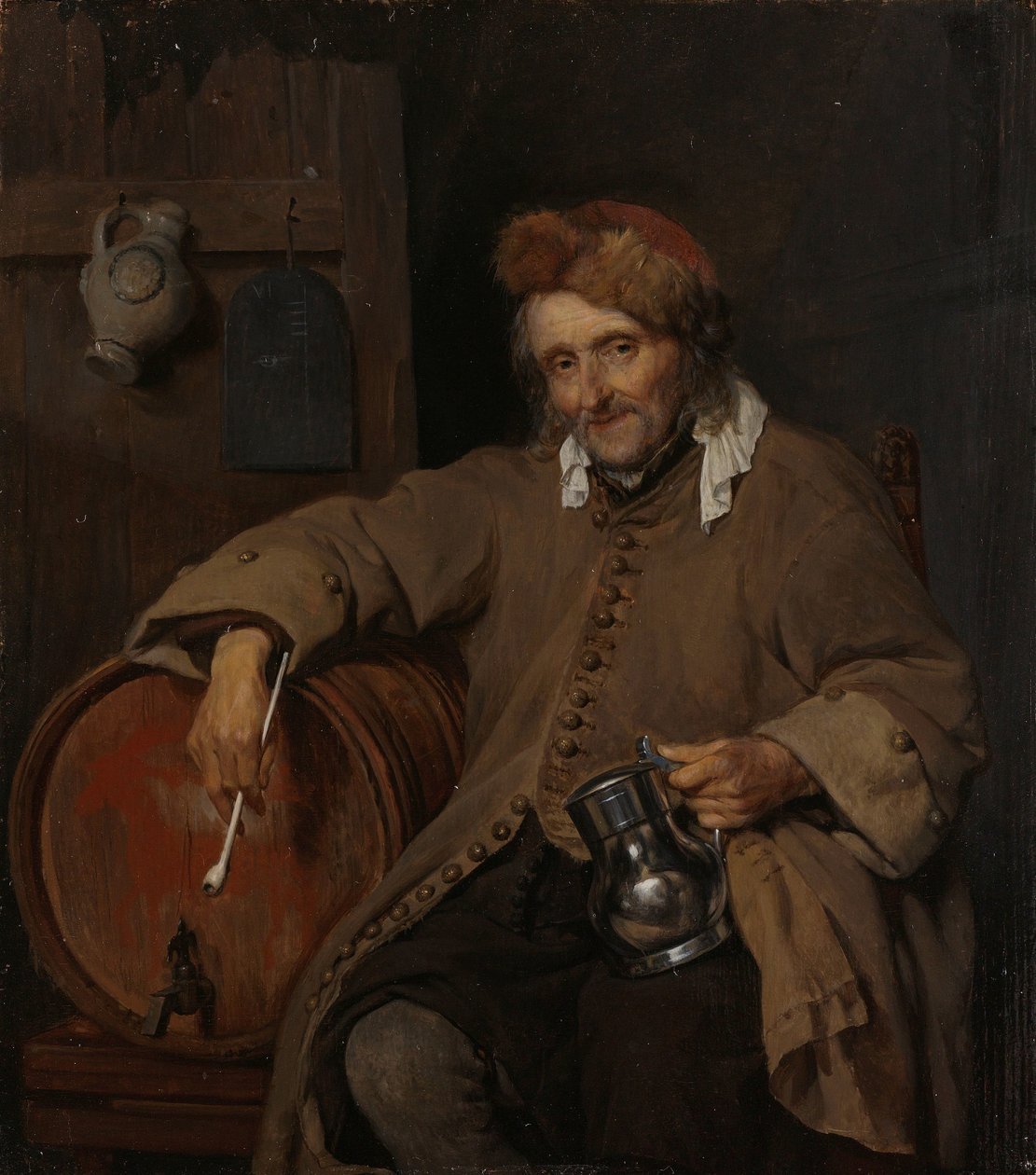De oude drinker door Gabriel Metsu