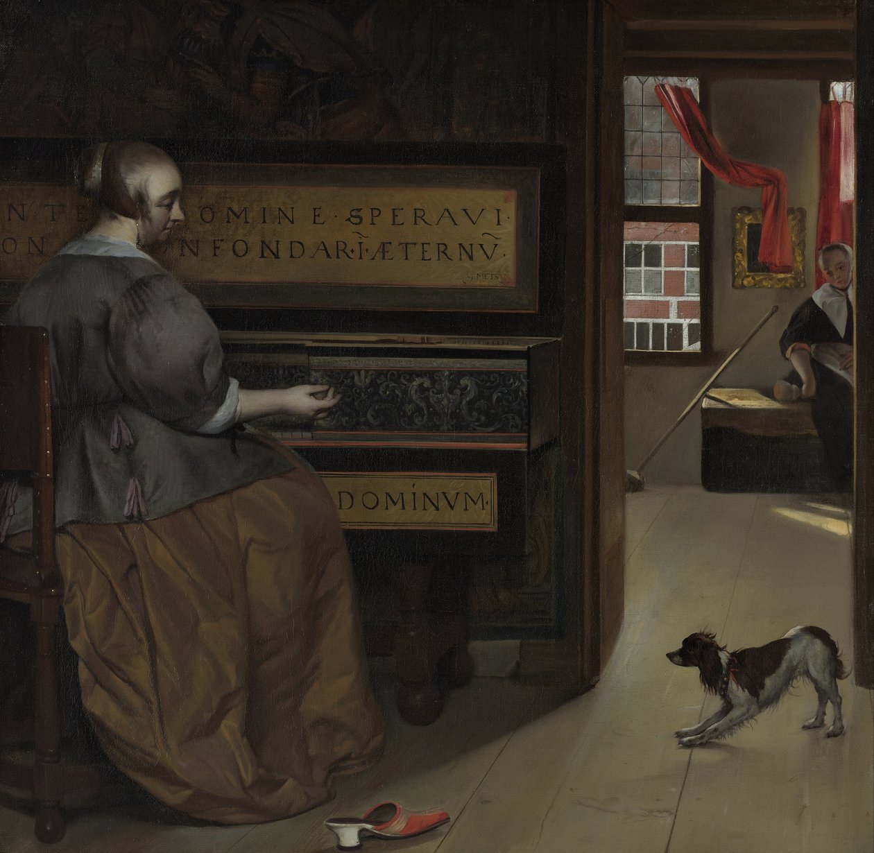 Vrouw bij de maagd door Gabriel Metsu