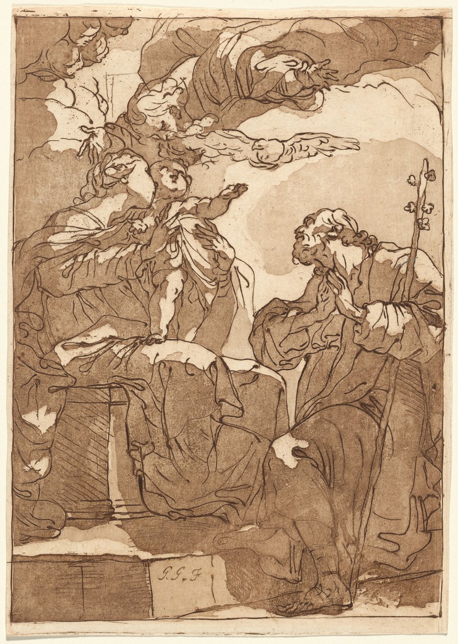 De Heilige Familie met God de Vader door Gaetano Gandolfi