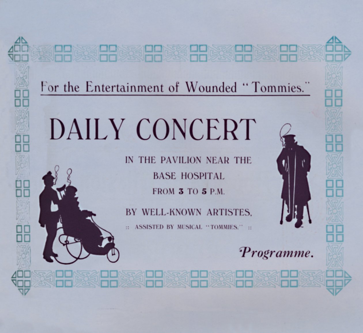 Advertentie voor een concert, 1917 door Garratt and Atkinson