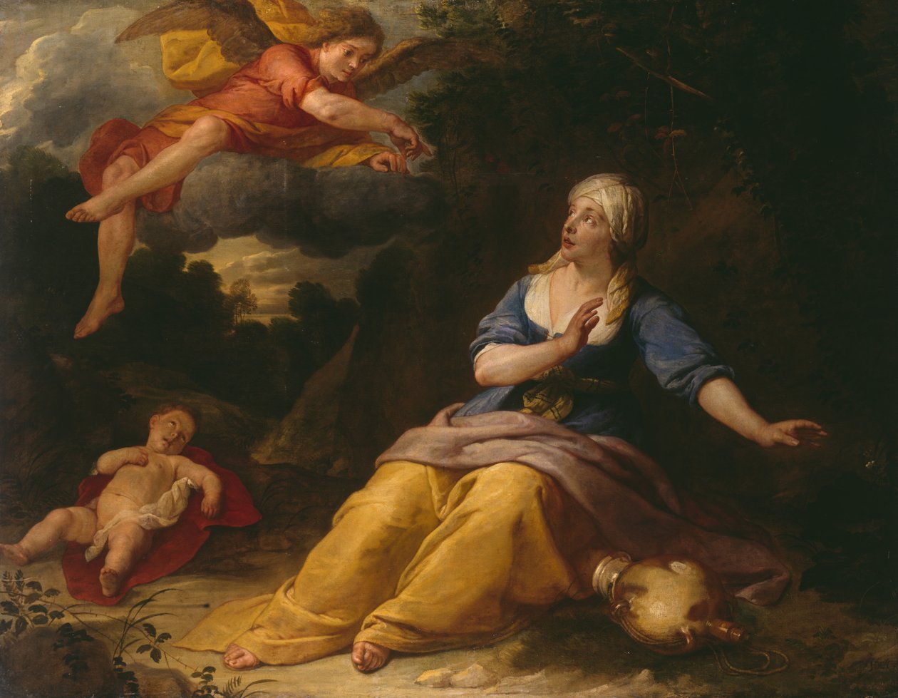 Hagar in de woestijn door Gaspar De Crayer