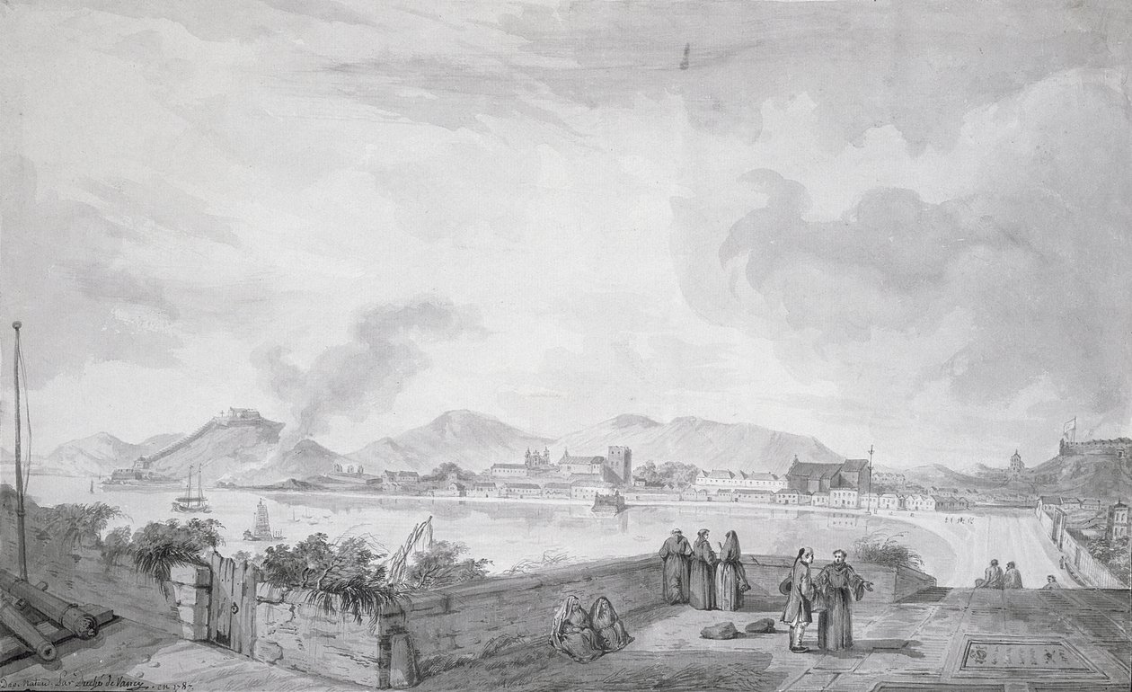 Uitzicht op Macao, 1787 door Gaspard Duche de Vancy