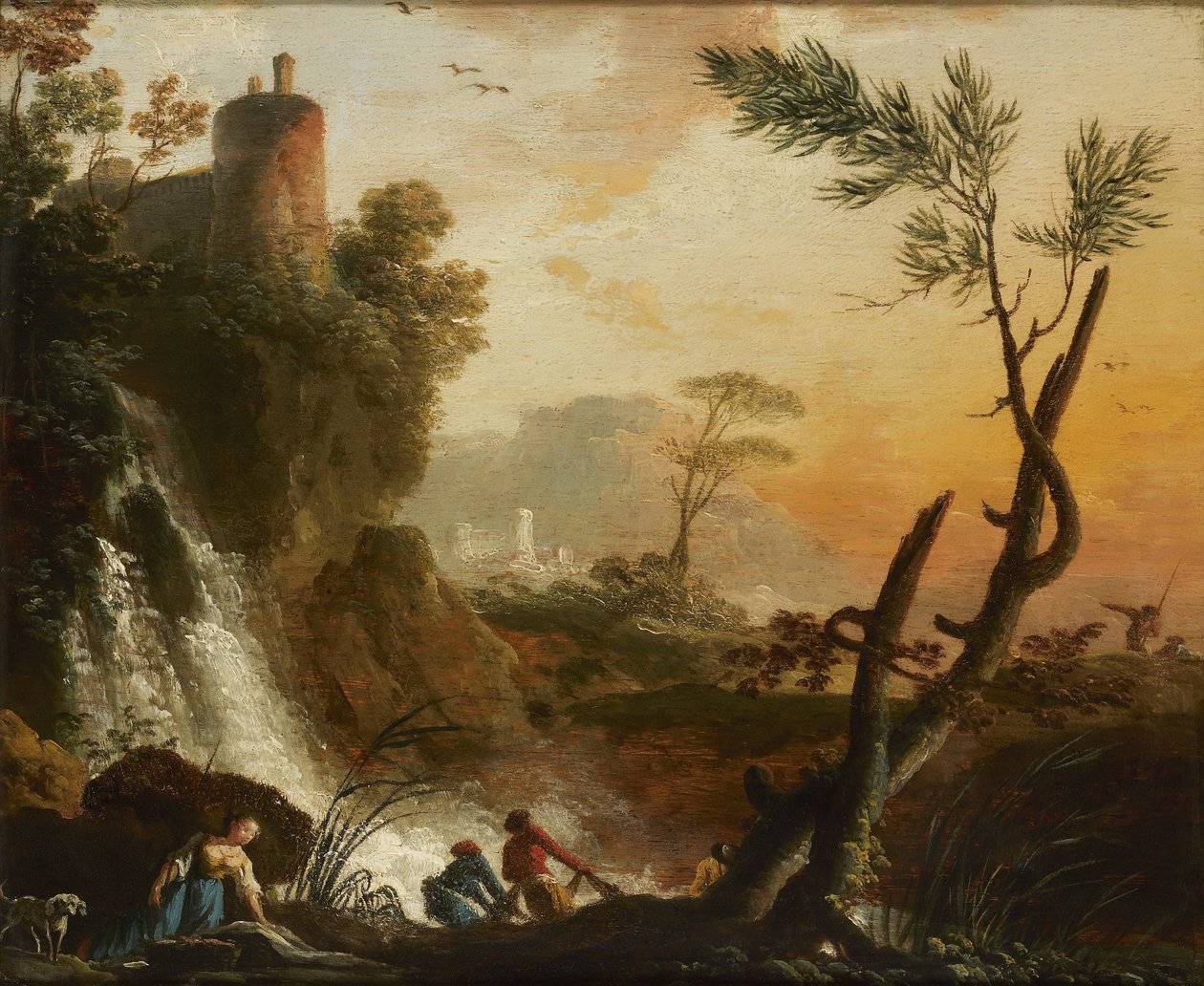 Landschap met ruïnes door Gaspard Jean Lacroix