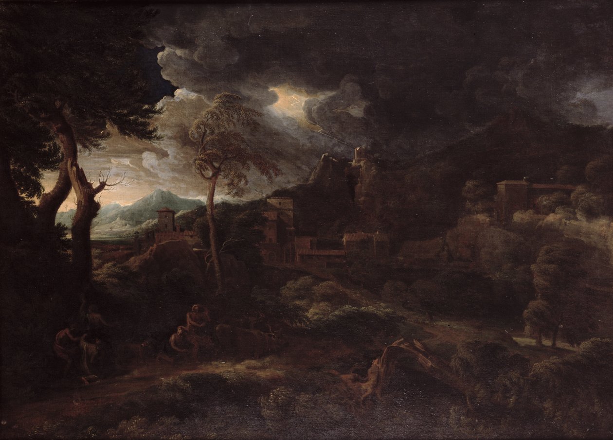 De storm door Gaspard Poussin Dughet