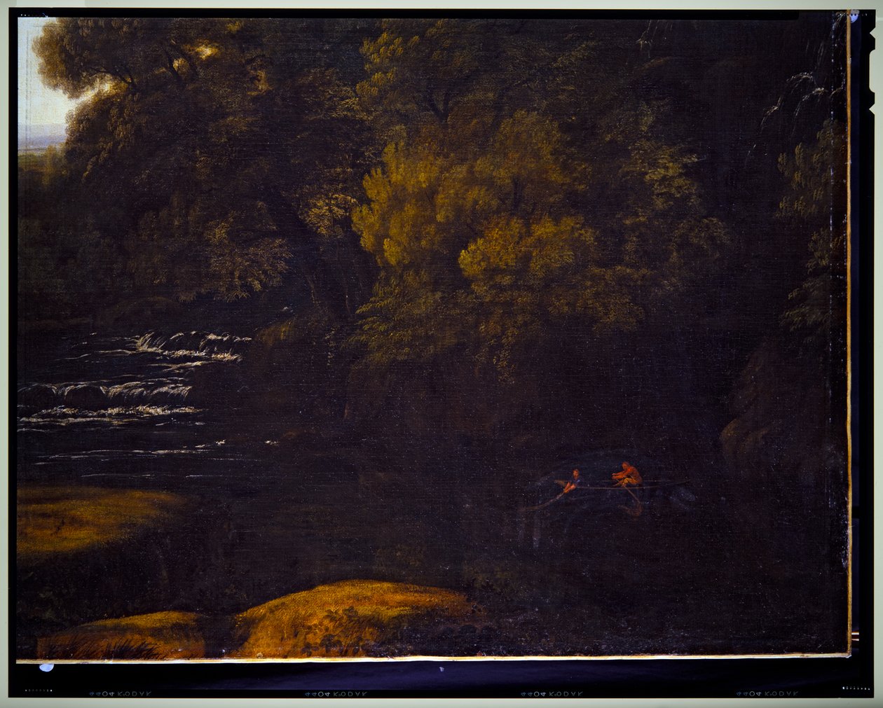 Italiaans Landschap (detail) door Gaspard Poussin Dughet