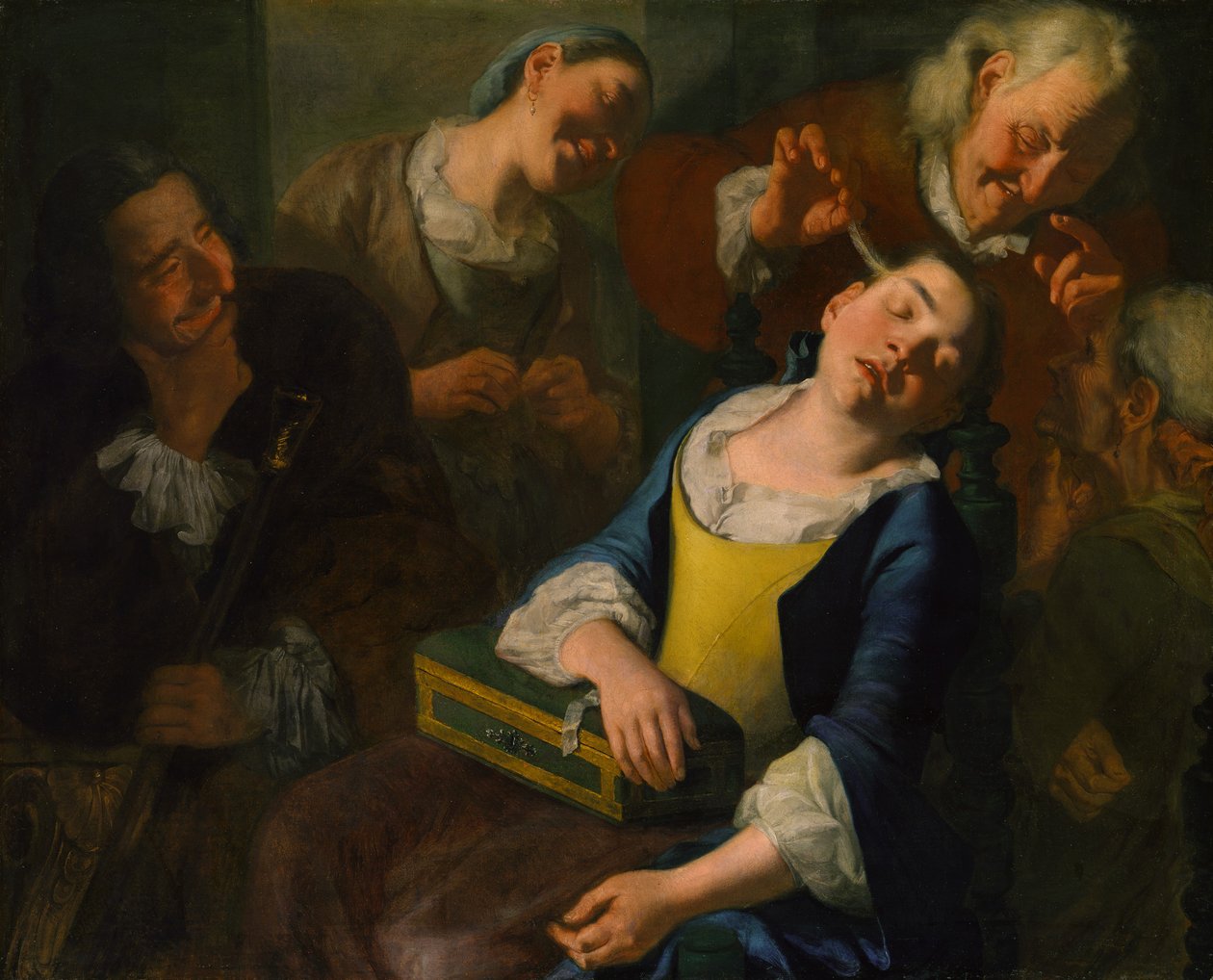 Plagen van een slapend meisje, ca. 1760 door Gaspare Traversi