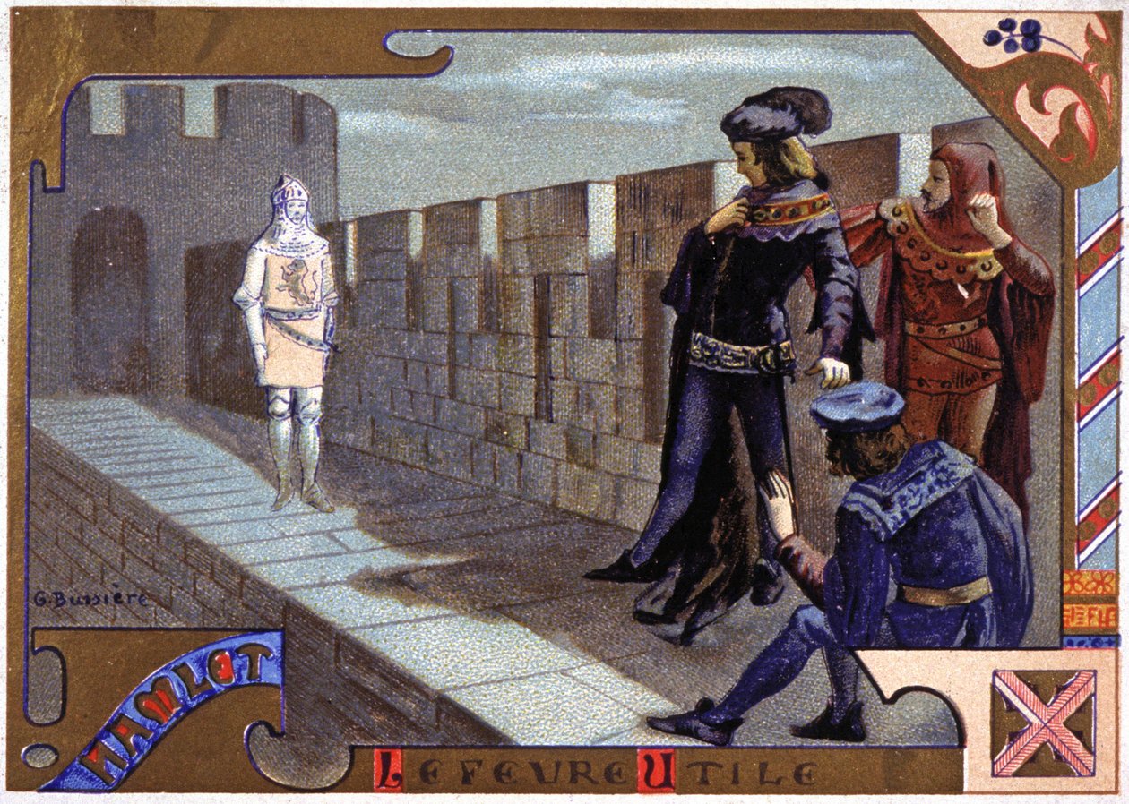 Geest van zijn vader verschijnt aan Hamlet door Gaston Bussiere