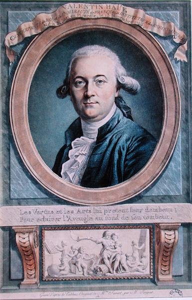 Portret van Valentin Hauy (1745-1822) door Genevieve (after) Favart