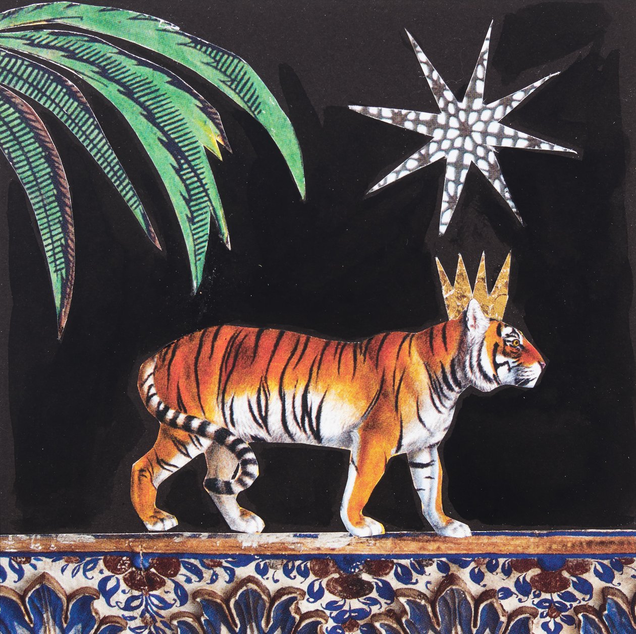 Koningstijger (collage) door Genevieve French