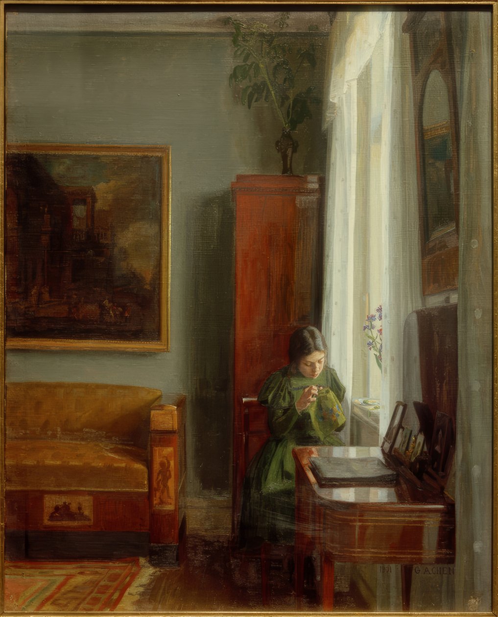 Interieur door Georg Nicolai Achen