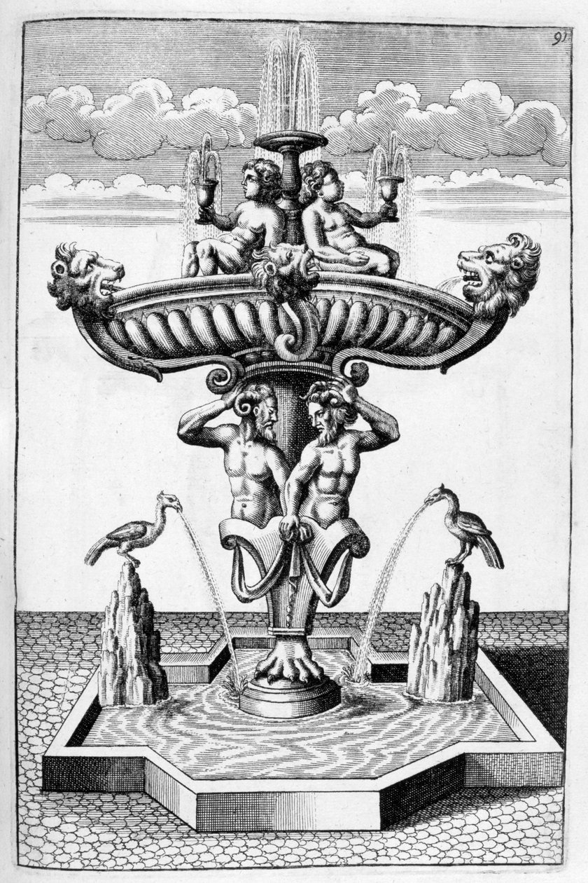 Ontwerp voor een sierfontein, 1664 door Georg Andreas Bockler