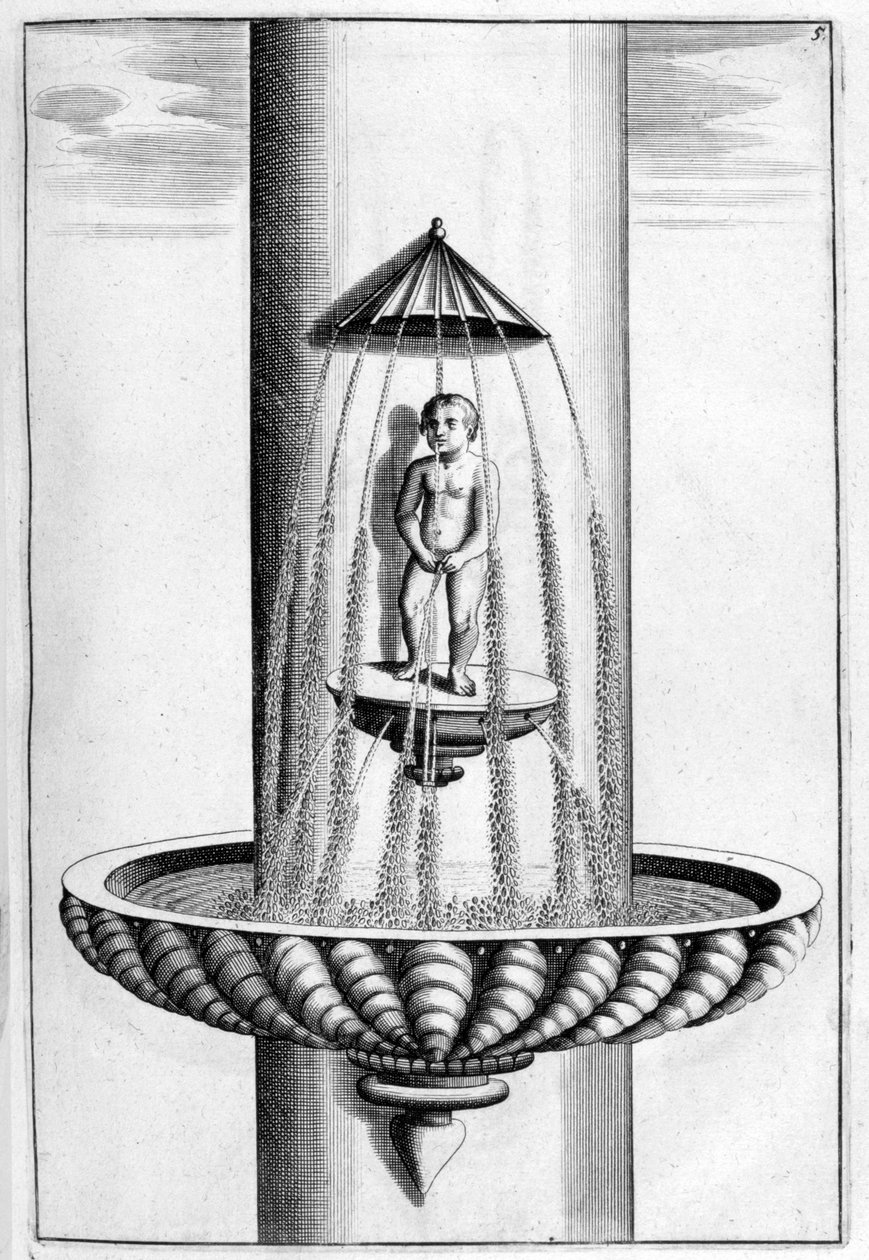Ontwerp voor een sierlijke fontein, 1664 door Georg Andreas Bockler