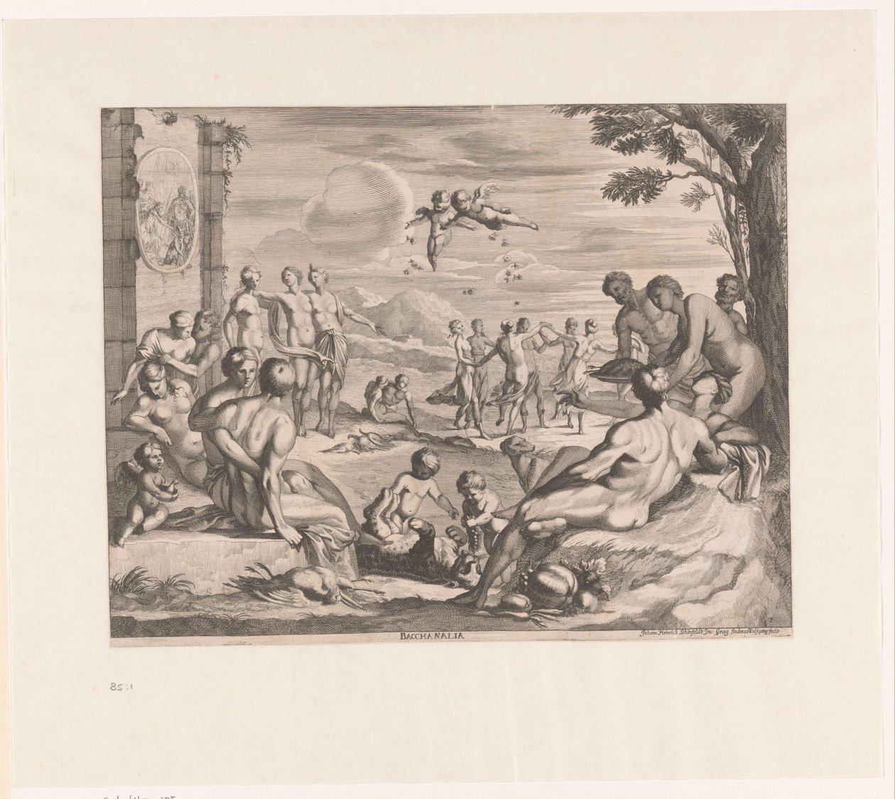 Bacchanaal door Georg Andreas Wolfgang