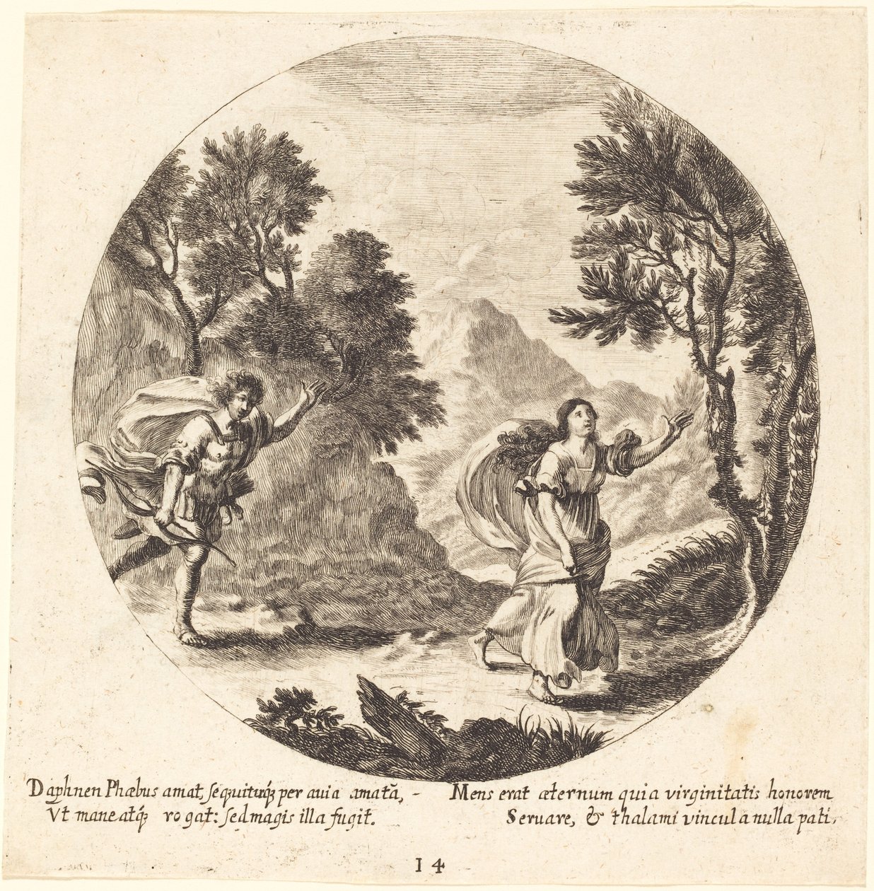 Apollo en Daphne door Georg Andreas Wolfgang the Elder