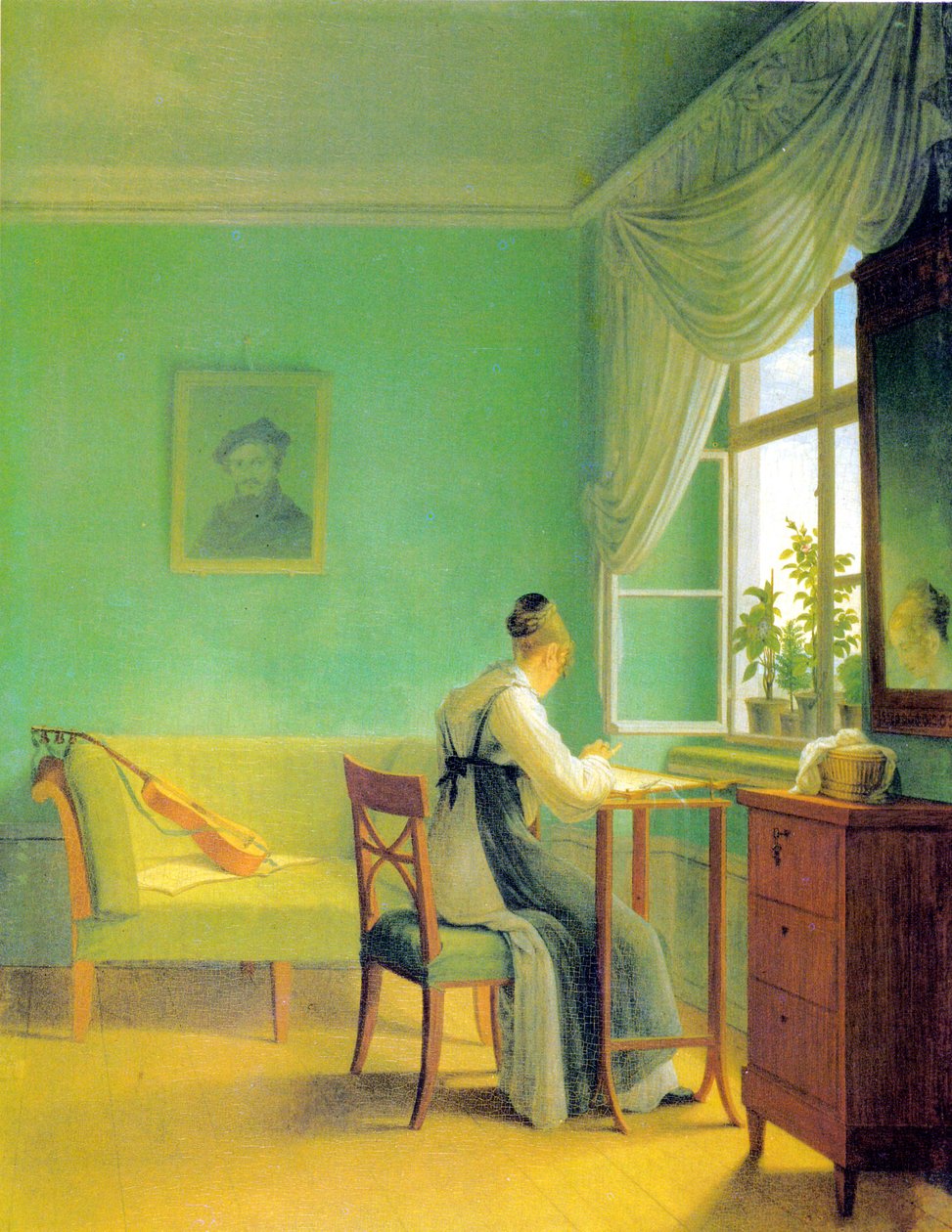 Borduurster door Georg Friedrich Kersting