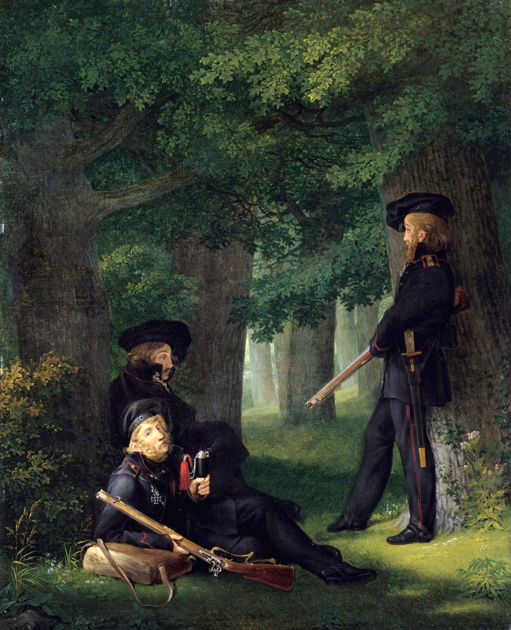 Voorpostdienst (Les avant-poste) 1815 door Georg Friedrich Kersting