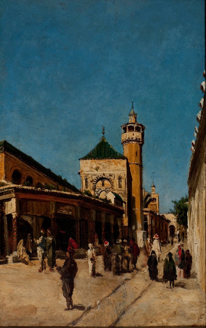 Straat in Tunis door Georg Grimm