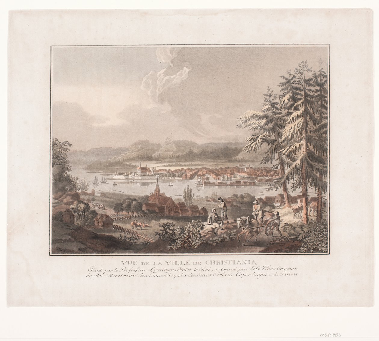 Uitzicht over de Stad Kristiania door Georg Haas