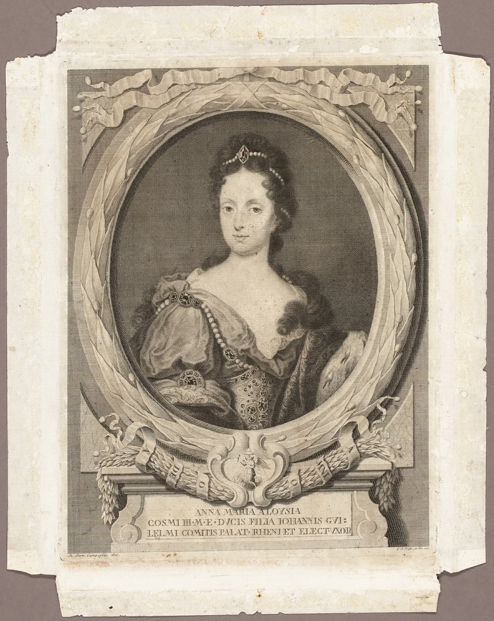 Anna Maria Luisa door Georg Martin Preissler